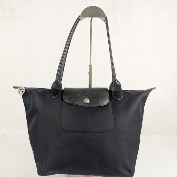Longchamp Le Pliage Nylon Hobo Black Shoulder Bag Made in France. - Picture 1 of 16